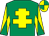 Emerald green, yellow cross of lorraine, diabolo on sleeves, quartered cap (Mortimer Gleeson)