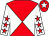 Red and white diabolo, white sleeves, red stars, red cap, white star (Mr K Nicholson)