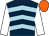 Dark blue, light blue chevrons, white sleeves, orange cap (Northgate Racing)