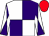 WHITE and PURPLE (quartered), diabolo on sleeves, RED cap (D Howden, S Lock & D Redvers)