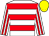 White, red hoops, striped sleeves, yellow cap (Mr John Henwood)