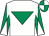 White, emerald green inverted triangle, diabolo on sleeves, quartered cap (Patrick J Mulligan)