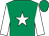 Emerald green, white star & sleeves, emerald green cap (Miss C Woods)