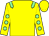 Yellow, light green epaulets, yellow sleeves, light green spots (Mrs J Ryan)