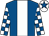 Royal blue, white stripe, checked sleeves, white cap, royal blue star (Daisy Hitchins & Neil Budden)