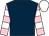 Dark blue, pink and white hooped sleeves, white cap (Mr B J Lewis)