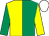 Emerald green & yellow halved, sleeves reversed, white cap (Together Again Syndicate)