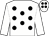 White, black spots, white sleeves, white cap, black spots (J Hunt)