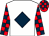 White, dark blue diamond, red and dark blue check sleeves and cap (Mr Paul Clifton)