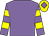 Mauve, yellow hooped sleeves, yellow cap, mauve diamond (S Smith & S Campion)
