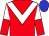 Red, white chevron, red & white halved sleeves, blue cap (Slaneyville Syndicate)