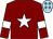 MAROON, white star & armlet, light blue cap, grey diamonds (Gigginstown House Stud)