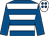 Royal blue & white hoops, royal blue sleeves, white cap, royal blue spots (Miss S E Bredin)