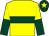 Yellow, dark green hoop, halved sleeves, dark green cap, yellow star (Mr D A Thorpe)