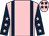 Pink, dark blue braces, dark blue sleeves, pink stars, pink cap, dark blue stars (Mr & Mrs Norman)