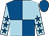 Royal blue and light blue (quartered), light blue sleeves, royal blue stars, royal blue cap (Mr Nick Price)
