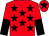 Red, black stars, halved sleeves and star on cap (Mr David J Sturdy)