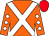 Orange, white cross belts, orange sleeves, white spots, red cap (The Atkin Partnership)