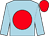 Light blue, red disc, red cap (Mrs Joan Keaney-Dempsey)