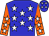 blue with white stars, white stars on orange sleeves and cap (Ng Yau Sing, Ho Man Chiu, Dr Lam Kai Cheong & Wynonna Ng Ching Nam)