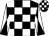 Black & white check, diabolo on sleeves, check cap (Hyde Hill Moran Outhart and Trembath)