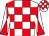 White and red check, diabolo on sleeves (Mrs Sarah McLean)