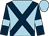 Light blue, dark blue cross belts, dark blue sleeves, light blue armlets (Miss D Cope)
