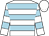 White, light blue hoops, white cap (Mr David Prince)