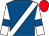 Royal blue, white sash, white sleeves, royal blue armlets, red cap (Mr J Widdows And Partner)