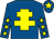 Royal blue, yellow cross of lorraine, yellow stars on sleeves, yellow star on cap (Jonathan Patrick Killahena)
