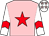 Pink, red star, red chevron on white sleeves, pink stars on white cap (Tsoi Huk Yam, Ken Huang Jian Hua, Sheldon Tse Hiu Tung & Wendy Wu Chuwan)