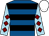 Royal blue, black hoops, light blue sleeves, maroon diamonds, white cap (A & S Associates)