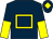Dark blue, yellow hollow box, halved sleeves and diamond on cap (Mr Brian Smyth)