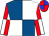 Royal blue & white quartered, red and white quartered sleeves, red and blue quartered cap (Caaf Syndicate)