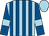 Light blue, royal blue stripes, royal blue sleeves, light blue armlets, light blue cap (Laurent Sauvetre)
