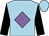 Light blue, mauve diamond, black sleeves (Mrs Tracey Barfoot-Saunt)