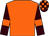 Orange, brown sleeves, orange armlets, check cap (Mr Charlie Dando)