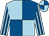 Light blue and royal blue (quartered), striped sleeves (Mrs Juliet White)
