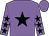 Mauve body, black star, mauve arms, black stars, mauve cap (Mme N Memran)