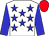 White, Blue stars and sleeves, red cap (D Dumoulin)
