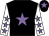 Black, mauve star, white sleeves, mauve stars, black cap, mauve star (Mrs Jacqui Barrs & Mr P J McBride)