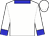 White, blue circled 'g', blue collar and cuffs (Keith Charles)