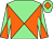 Light green and orange diabolo, light green cap, orange diamond (Mr Nick Rhodes)