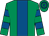 Emerald green, royal blue stripe, hooped sleeves and cap (Mr T Faulkner)