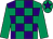 Emerald green & purple check, emerald green sleeves, purple star on cap (D Punch)