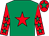 Emerald green, red star, red sleeves, emerald green stars, red cap, emerald green star (Michael Philbin)