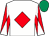 White, red diamond, diabolo on sleeves, emerald green cap (Paul Sullivan)