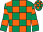 Emerald green & orange check, hooped sleeves, check cap (Aine J Tierney)