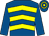Royal blue & yellow chevrons, royal blue sleeves, hooped cap (Breffni Heather Partnership)