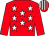 Red, white stars, red sleeves, striped cap (Kenneth L Ramsey)